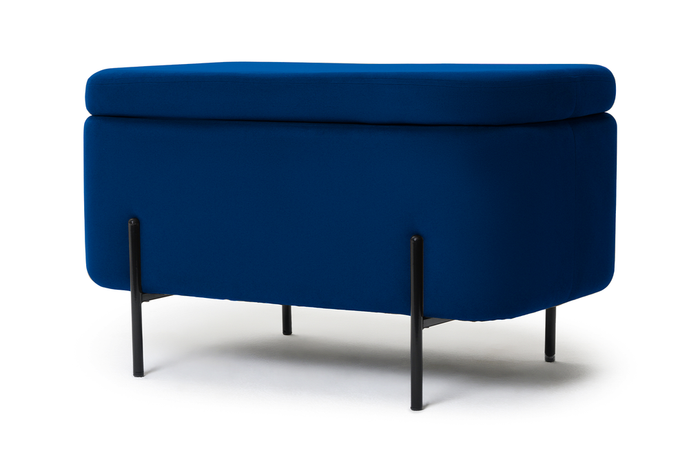 Пуф Gloria овальный Синий с ящиком