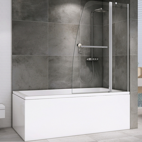 Шторка на ванну Abber Ewiges Wasser 100х140 AG50100 профиль Хром стекло прозрачное