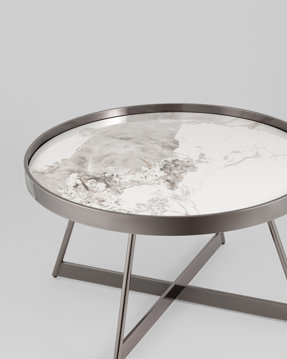 Журнальный столик Гера 80*80 см сталь тёмный хром