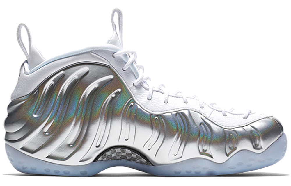 Кроссовки Nike Foamposite One Chrome White (Женская размерная сетка)