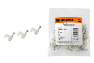 Скоба элект. 5мм плоская TDM (50шт)