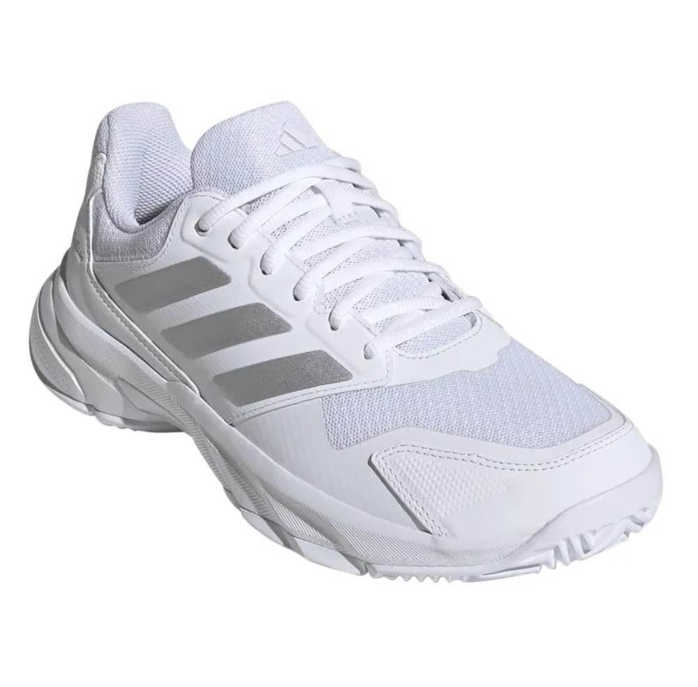 Женские Кроссовки теннисные Adidas CourtJam Control 3 W - cloud white/silver metallic/frozen purple