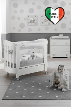 Тумба-комод с пеленальным столом Erbesi Tato белый/серый