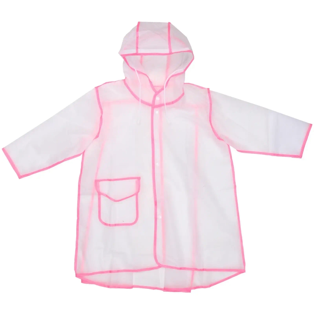 Дождевик-плащ детский «Neo» с капюшоном и завязками, на кнопках, цвет розовый, р. XXL(72*61см.)