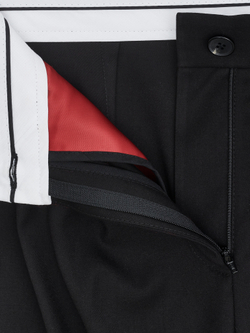 Брюки прямого кроя со складками из итальянской ткани черные