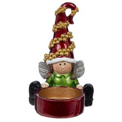 GAEM Подсвечник "Ангел/Дед Мороз/Снеговик/Гном" (D свечи 4,5 см), L7 W7 H11 см, 4в.