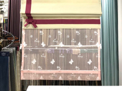 Римская штора День-Ночь из тканей Megara 6699 col 4 и 20 и El Desing 16881 col 14870