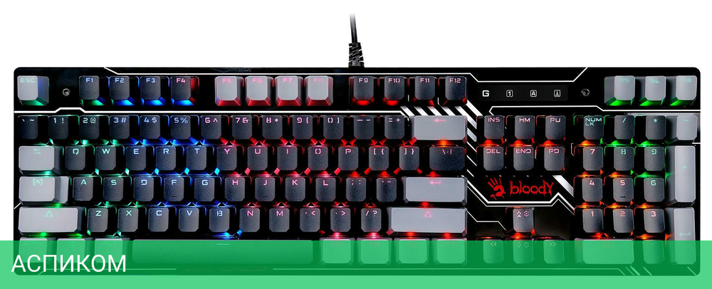 Клавиатура A4Tech Bloody B808N черный/серый