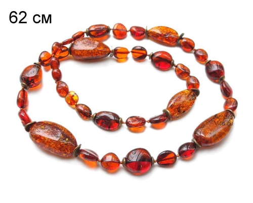 бусы из натурального тёмного янтаря
