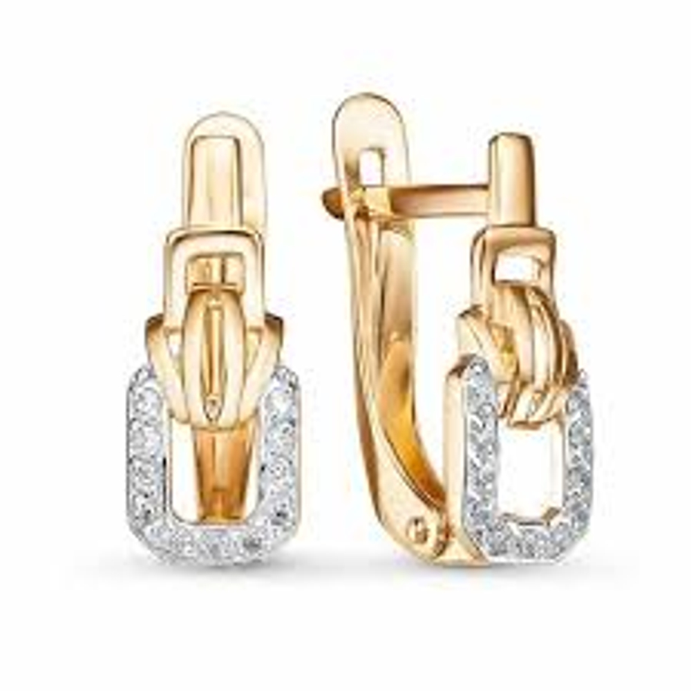 Серьги из золота с фианитами