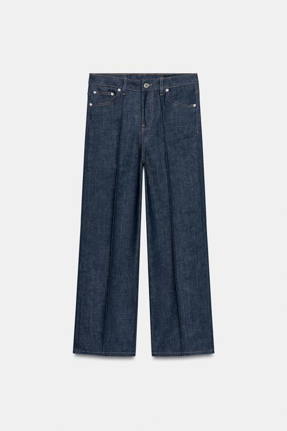 ZARA ДЖИНСЫ WIDE LEG С ВЫСОКОЙ ПОСАДКОЙ — ZW COLLECTION, СИНИЙ