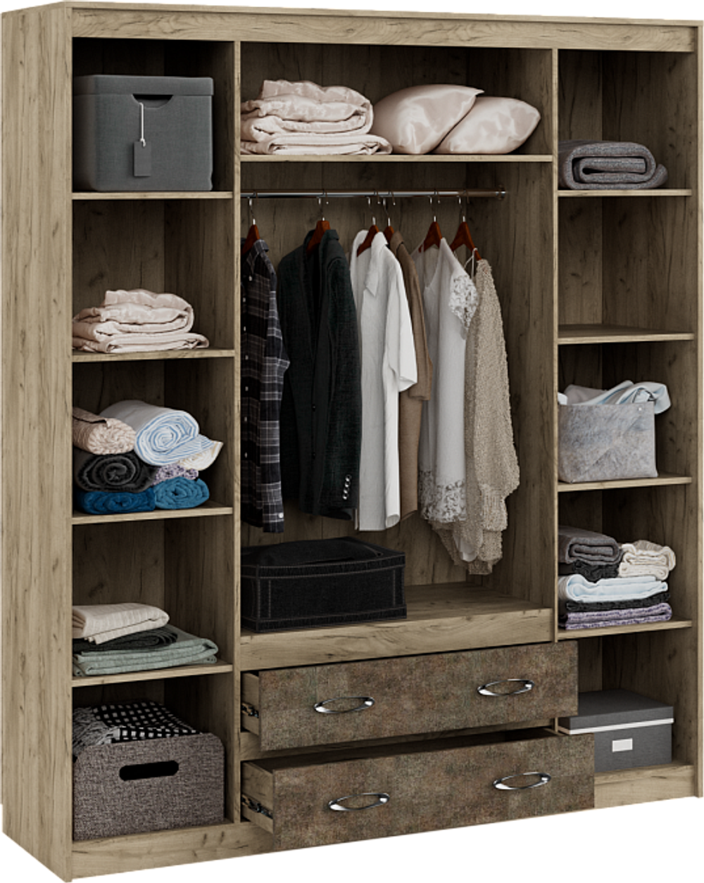 Дакота Шкаф 4-х ств с ящ (540)