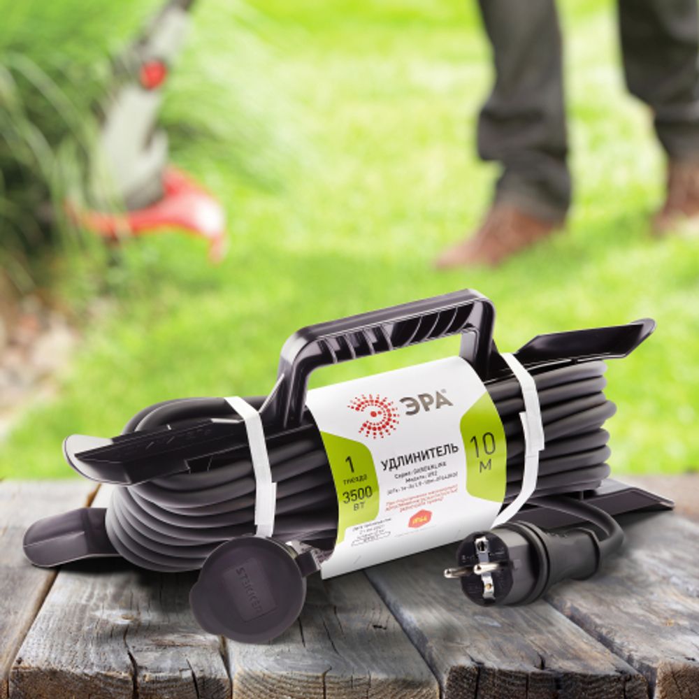 Удлинитель силовой ЭРА UFx-1e-3x1,5-10m-IP44(KG) на рамке с заземлением 1 розетка 10 м КГ 3х1,5мм2