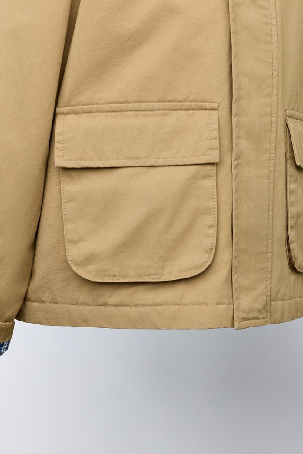 ZARA КУРТКА С КОНТРАСТНЫМ ВОРОТНИКОМ, РЫЖЕВАТО-КОРИЧНЕВЫЙ