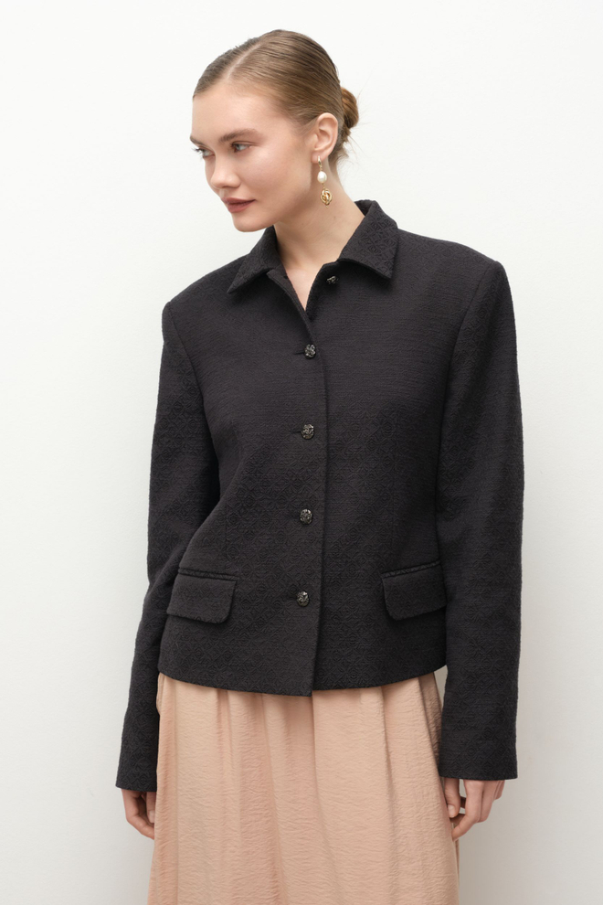 Жакет укороченный из жаккарда