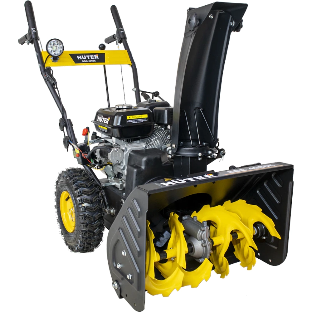 HUTER SGC 4000E снегоуборщик бензиновый 7 л.с, ковш 56 см, выброс 13 м, 4 вперед/2 назад 70/7/14