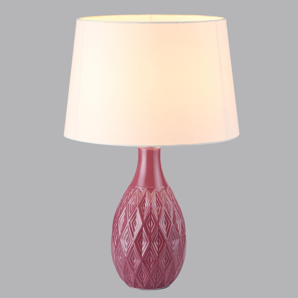 8137/1T MODERNI LN26 494 красный/белый, керамика/текстиль Настольная лампа Е27 1*60W 220V YARA