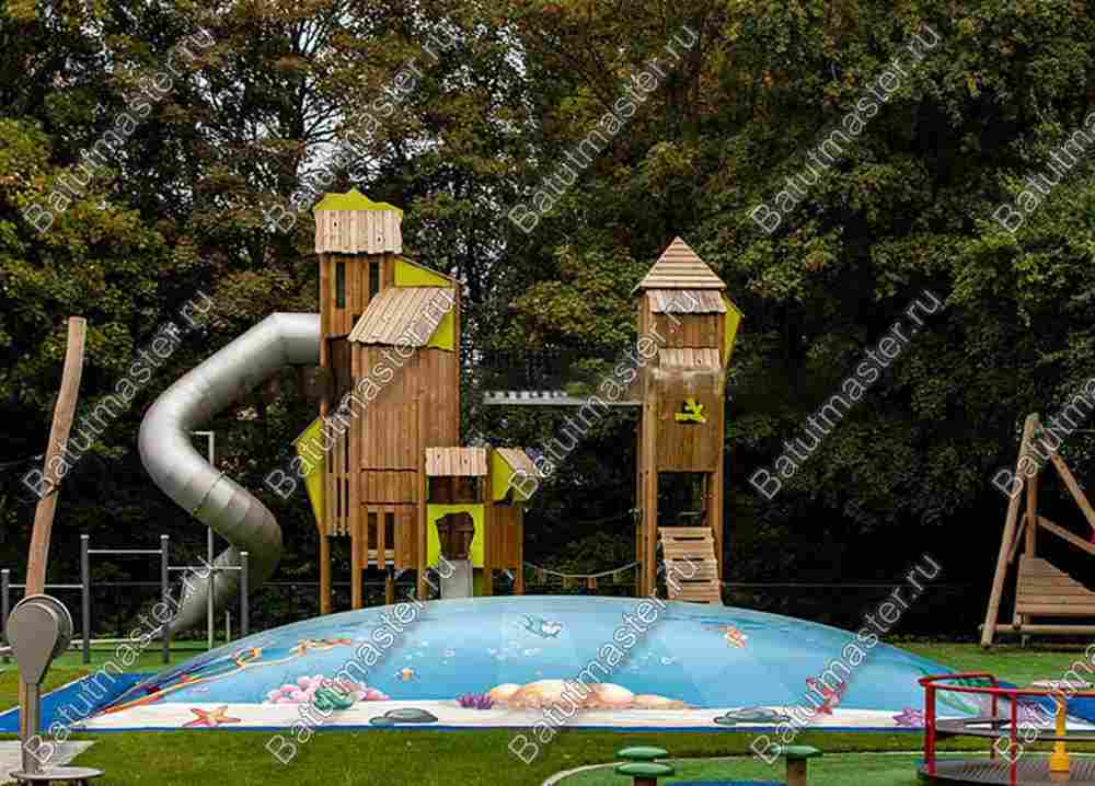 Надувная подушка для установки в грунт «Подводное царство», 8×7×2 м