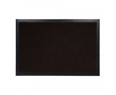 Коврик придверный влаговпитывающий ребристый 50х80см высота ворса 0,5см коричневый полиэстер подложка ПВХ 24191 TRIP VORTEX