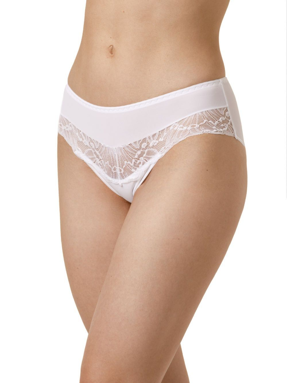 Трусики-слипы из микроволокна с кружевной вставкой (Размер: 46) (Цвет: белый)