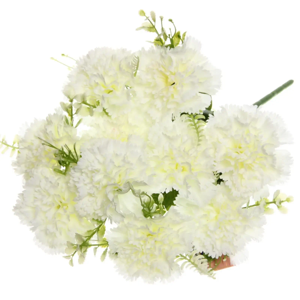 Искусственные цветы «Букет Гвоздик» 48см 10 цветков белый