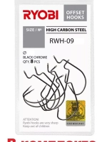 Крючок офсетный рыболовный RWH-09 №1/0 ( 2 упк по 5шт)
