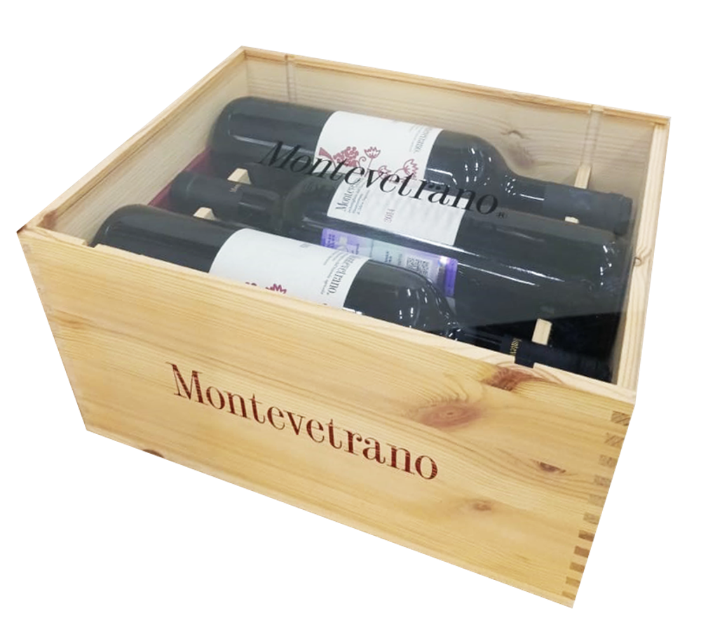 Montevetrano, Set Montevetrano 6 bottles Vintage 2009 - 2013 - 2014 in wooden case