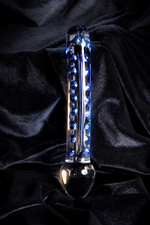 Фаллоимитатор Sexus Glass стеклянный ребристый 20 см