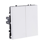 Выключатель кнопочный 2-клавишный 10А/250В, белый матовый Kollinger Eclipse EC-025WH