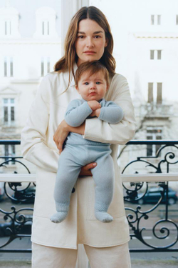 ZARA НОСКИ ИЗ 100% КАШЕМИРА, ГОЛУБОЙ