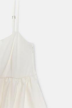 ZARA ТОП НА БРЕТЕЛЯХ GLOBO, ЖЕЛТОВАТО-БЕЛЫЙ