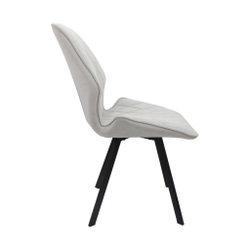 Стул "Раф" (арт. 342), велюр Бренди В20 светло-серый, ножки черные.