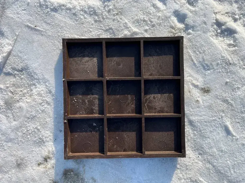 Плитка тротуарная полимерно-песчаная, 8 кирпичей , 33х33х2 см, коричневая, 9 шт.