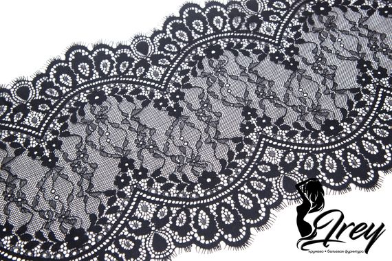 03-73 Кружево эластичные реснички 24 см, черный 170