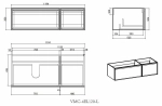 Тумба с раковиной Vincea Elise 120 VMC-4EL120MG/VCB-4EL120MW серый матовый