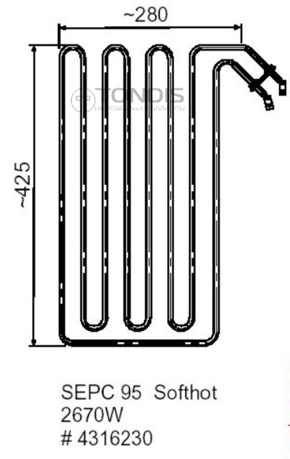 ТЭН Helo SEPC-95 (2670 W, для печи Softhot)