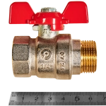 Кран шаровой полнопроходной ROMMER - 3/4" (ВР/НР, PN40, ручка-бабочка)