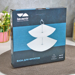 Фруктовница 3-х ярусная "Quadro" WHITE (99214), стеклокерамика