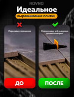 ROVNO Зажим для выравнивания плитки, 1мм, 500 шт.