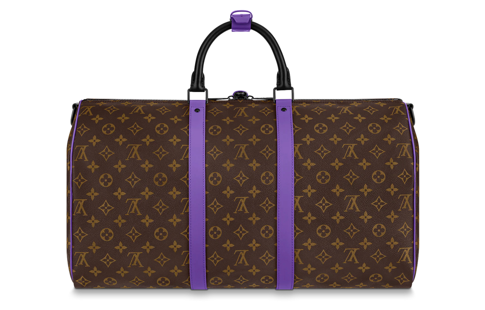 LOUIS VUITTON Keepall Bandouliere 50 Monogram Macassar Brown/Purple