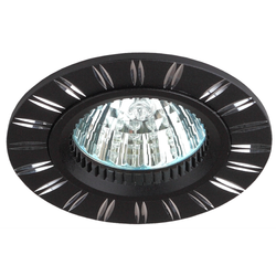 Встраиваемый светильник алюминиевый ЭРА KL33 AL/BK/1 MR16/GU5.3 точечный черный/хром | Алюминиевые встраиваемые светильники