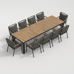 Стол обеденный ТЕЛЛА XL из тика 300x100