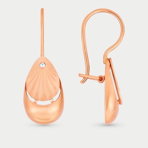 Серьги детские с фианитами из красного золота 585 пробы (арт. 014312-1110)