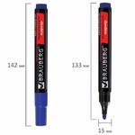 Маркер перманентный 3.0мм, Brauberg Contract, синий