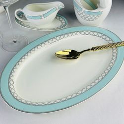 Lenardi 145-618 Овальное блюдо 35,5см ВЕРСАЛЬ в под.уп.(х10)Костяной фарфор