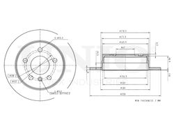 Диск тормозной задний UNIO BRD-20355