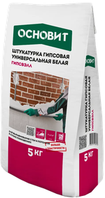 Штукатурка ОСНОВИТ ГИПСВЭЛЛ PG25 W гипсовая белая 5кг