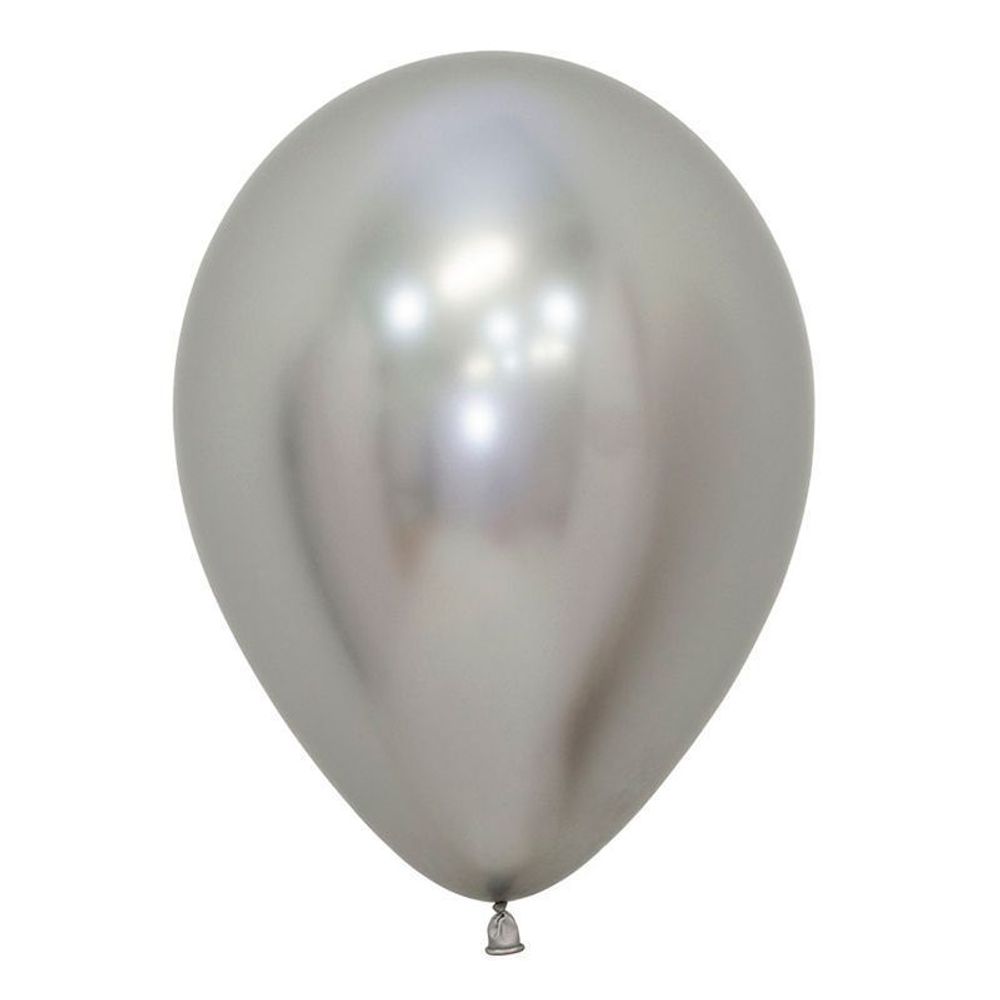 Шар (12"/30 см) Reflex, Зеркальный блеск, Серебро (981), хром 50 шт.