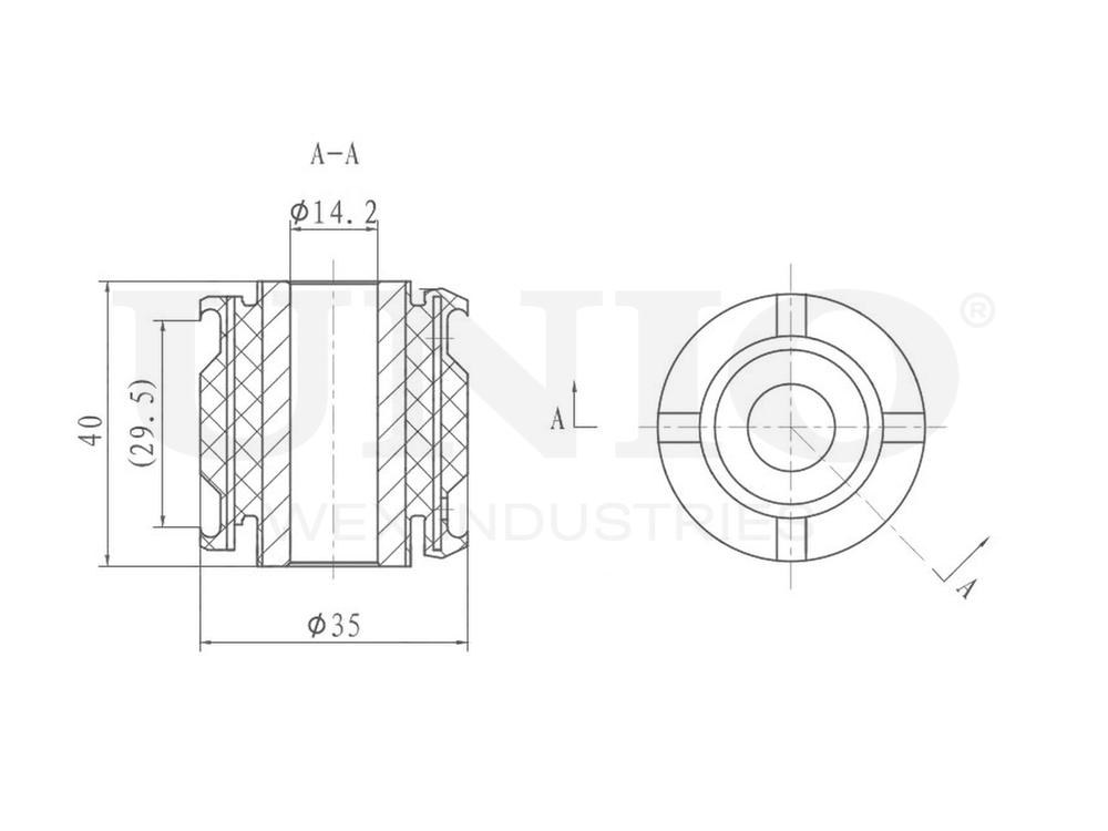Сайлентблок задний поперечного рычага UNIO RMP-20390
