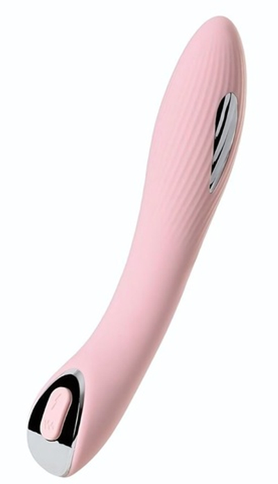 Розовый силиконовый вибратор с электростимуляцией TESLA G-POINT - 21 см. (Цвет: розовый)